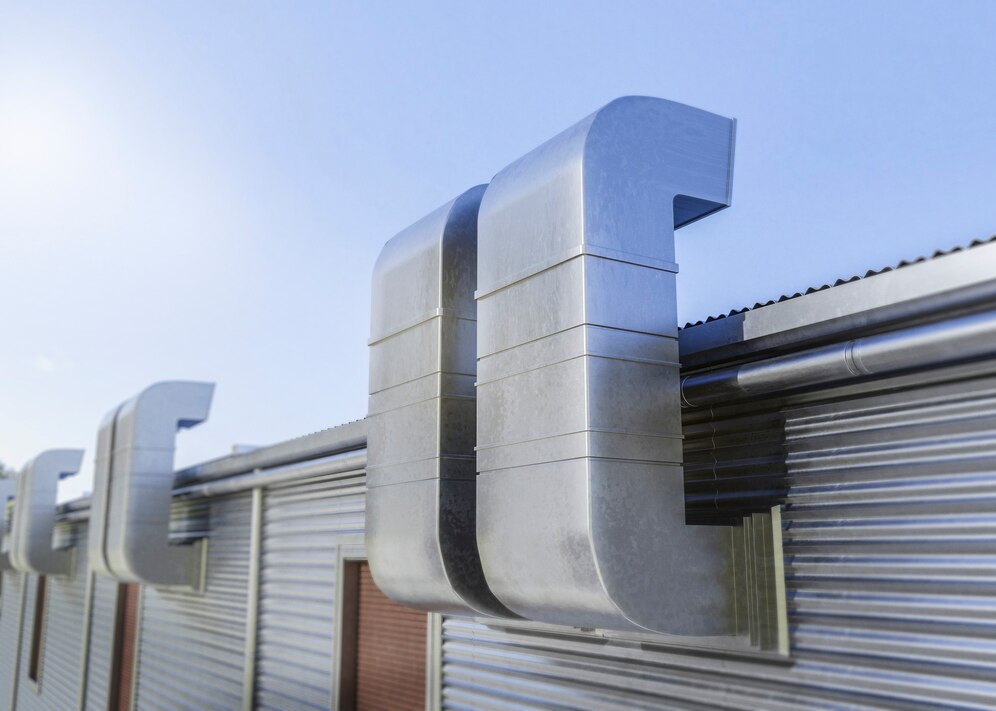 Commercial HVAC ventilation ductwork for emergency heating and cooling services