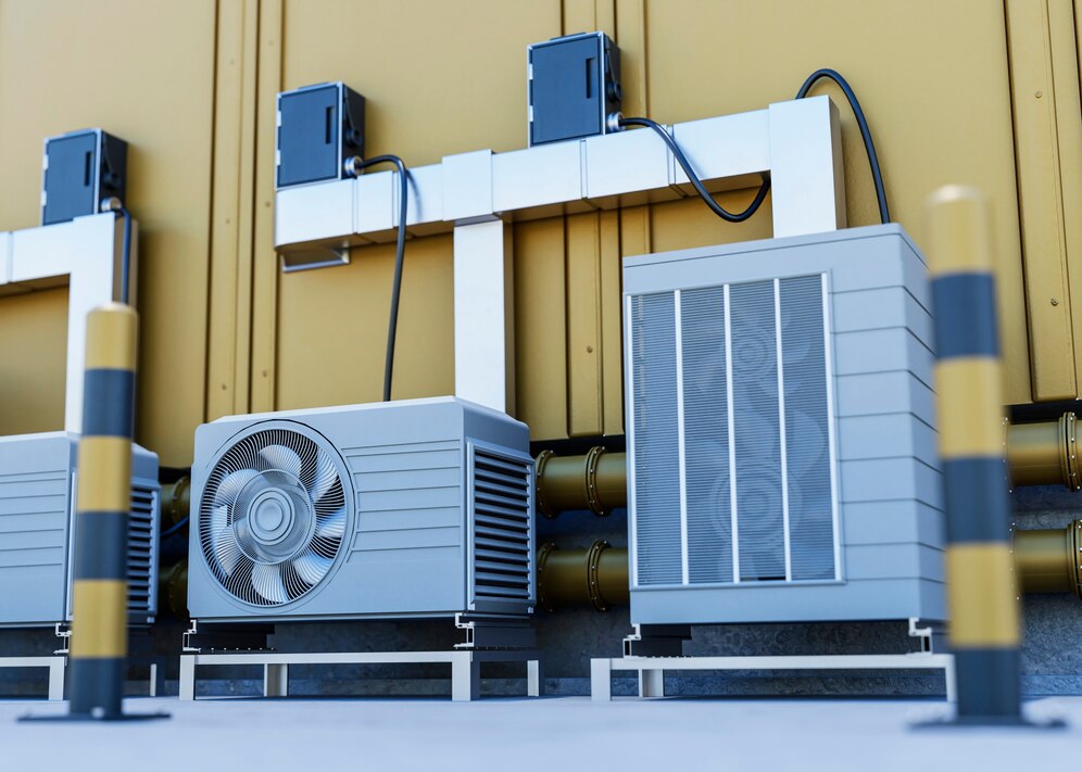 Commercial HVAC equipment installed outdoors