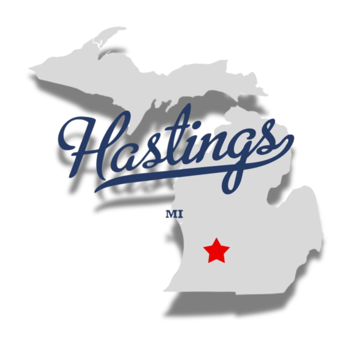 Hasting Michigan Map Graphic
